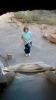 PICTURES/Bandelier - The Loop Trail/t_Sharon From Door of Cave Room.JPG